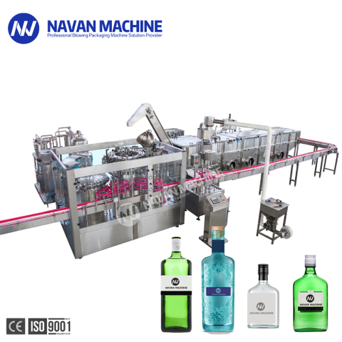 Automatic Gin Vodka Whiskey Wine Bottle Filling Machine Liquor Glass Bottled Produciton Line