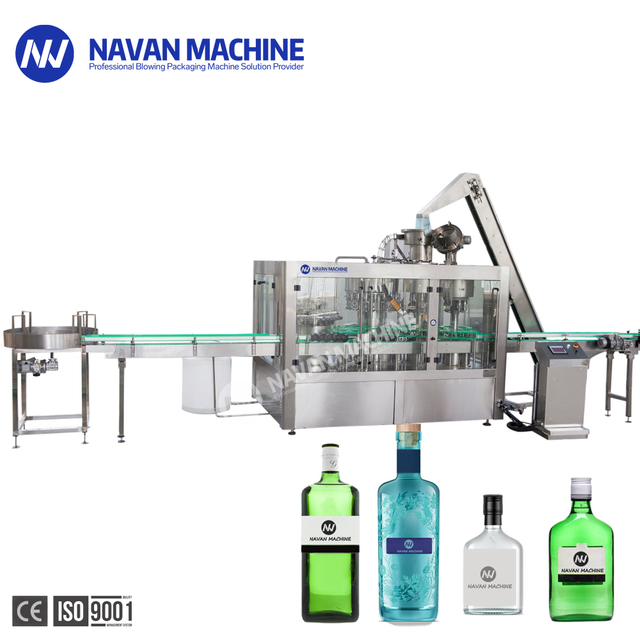 Automatic Gin Vodka Whiskey Wine Bottle Filling Machine Liquor Glass Bottled Produciton Line